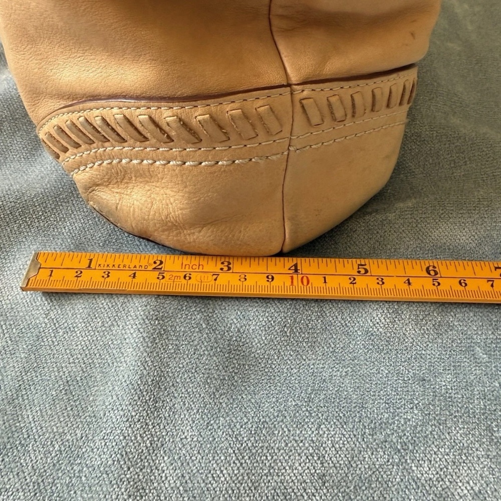 Coach Poppy Whipstitch Natural Leather Brass Glam Tote Purse Large Shoulder Bag - Picture 14 of 16
